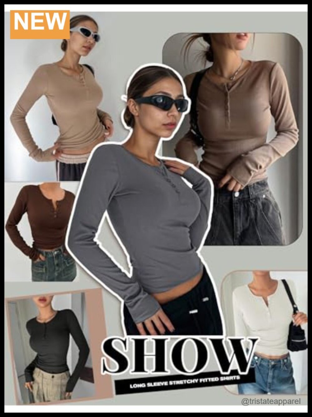 Women's 3 Pack Long Sleeve Henley Thermal Shirts Ribbed Knit - Picture 4 of 6